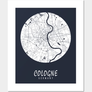 Cologne, Germany City Map - Full Moon Posters and Art